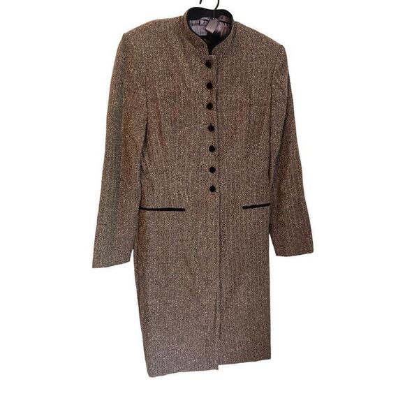 virgo Dresses & Skirts - Vintage Virgo Long Jacket Coat Mandarin‎ Collar Half Button Up size 10